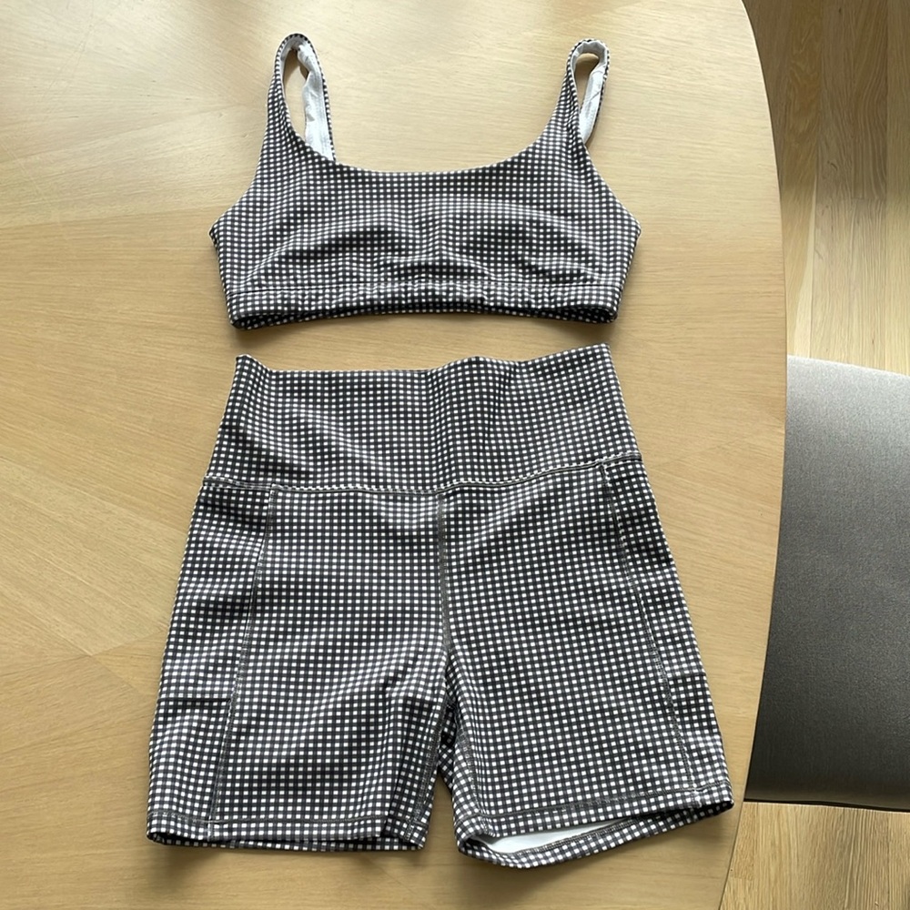 Vuori Biker Shorts and Sports Bra Set